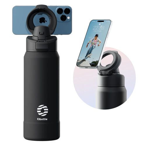 Stainless Steel Water Bottle with Magnetic Phone Holder