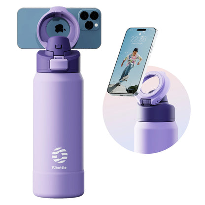 Stainless Steel Water Bottle with Magnetic Phone Holder